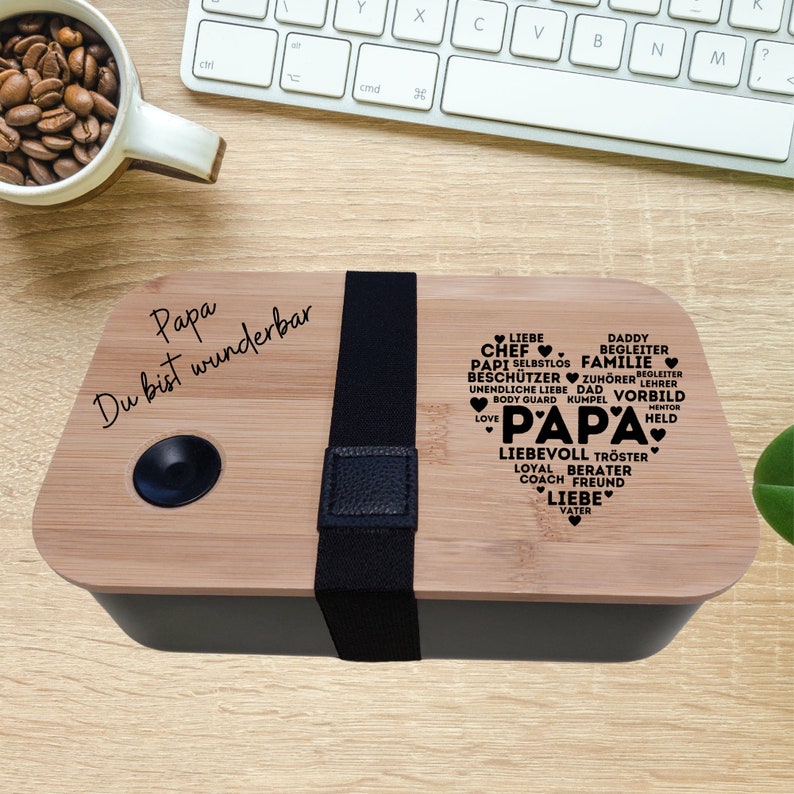 Brotdose, Lunchbox Papa Geschenk für Papa, Weihnachtsgeschenk Papa, Geburtstagsgeschenk Papa, Vatertagsgeschenk, Bentobox, Vesperbox Papa