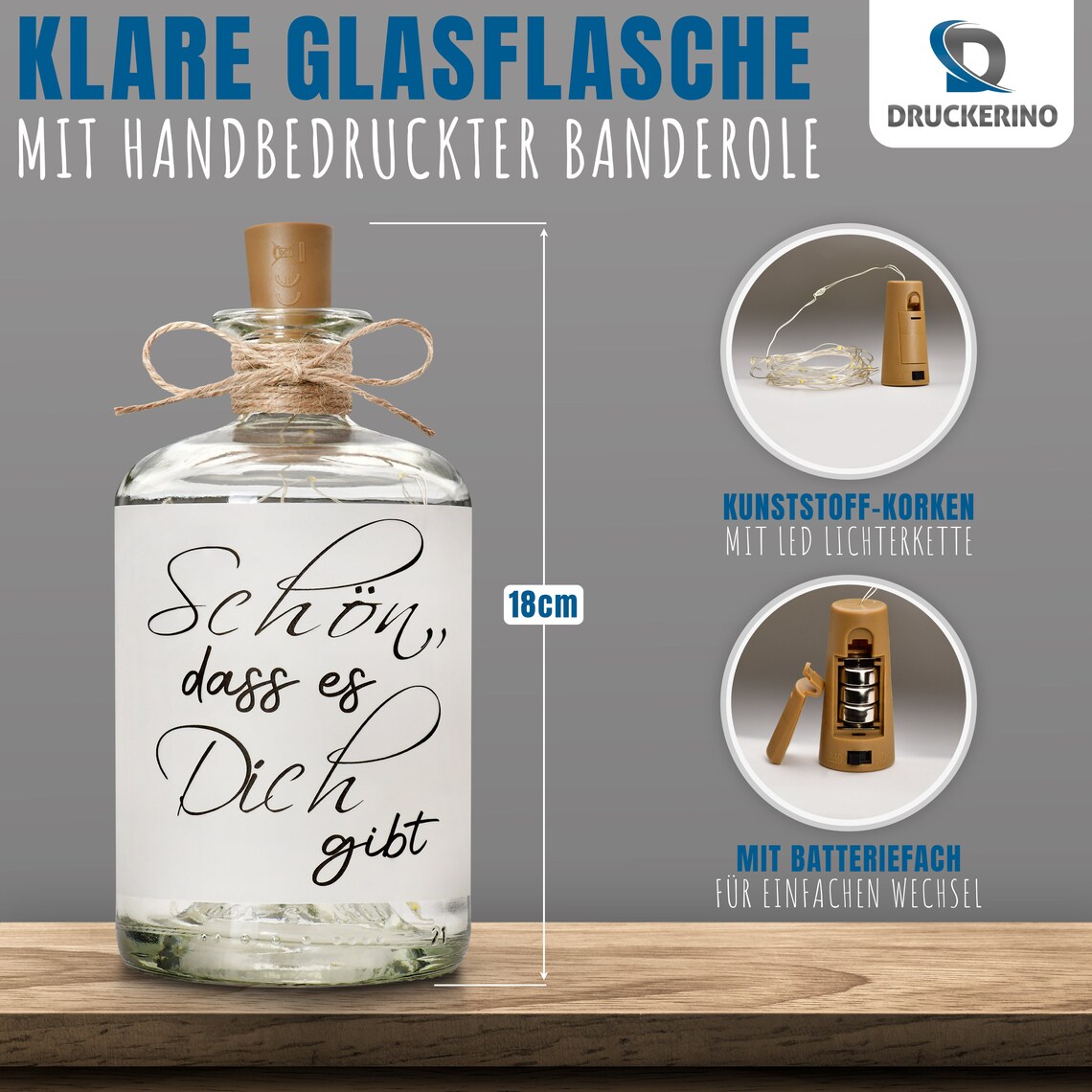 LED Flaschenlicht Schön dass es Dich gibt kleines Etsy.de