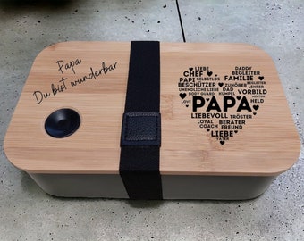 Brotdose mit Fächern für Papa-  Papa Du bist wunderbar - Brotdose für Papa  Vatertagsgeschenk  Geburtstagsgeschenk Papa