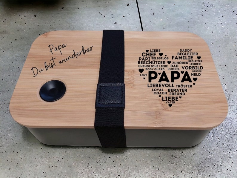Brotdose, Lunchbox Papa Geschenk für Papa, Weihnachtsgeschenk Papa, Geburtstagsgeschenk Papa, Vatertagsgeschenk, Bentobox, Vesperbox Papa
