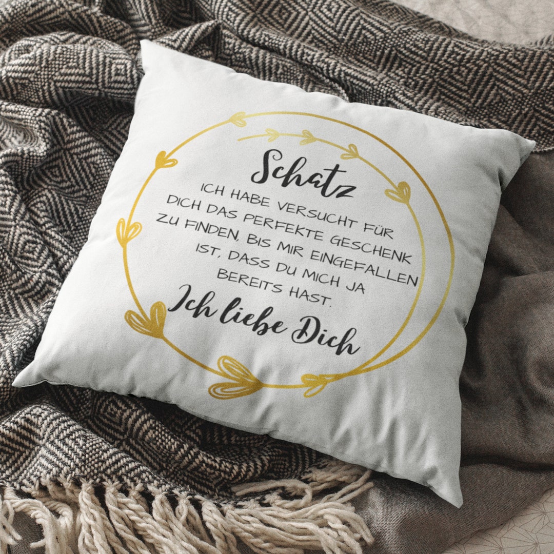 Druckerino Kissen Mit Spruch Schatz Ich Liebe Dich Liebeskissen