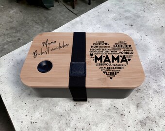 Brotdose mit Fächern - Mama Du bist wunderbar - Geschenk Muttertag - Geschenke für Mama - Geburtstagsgeschenk Mama  - Zum Muttertag