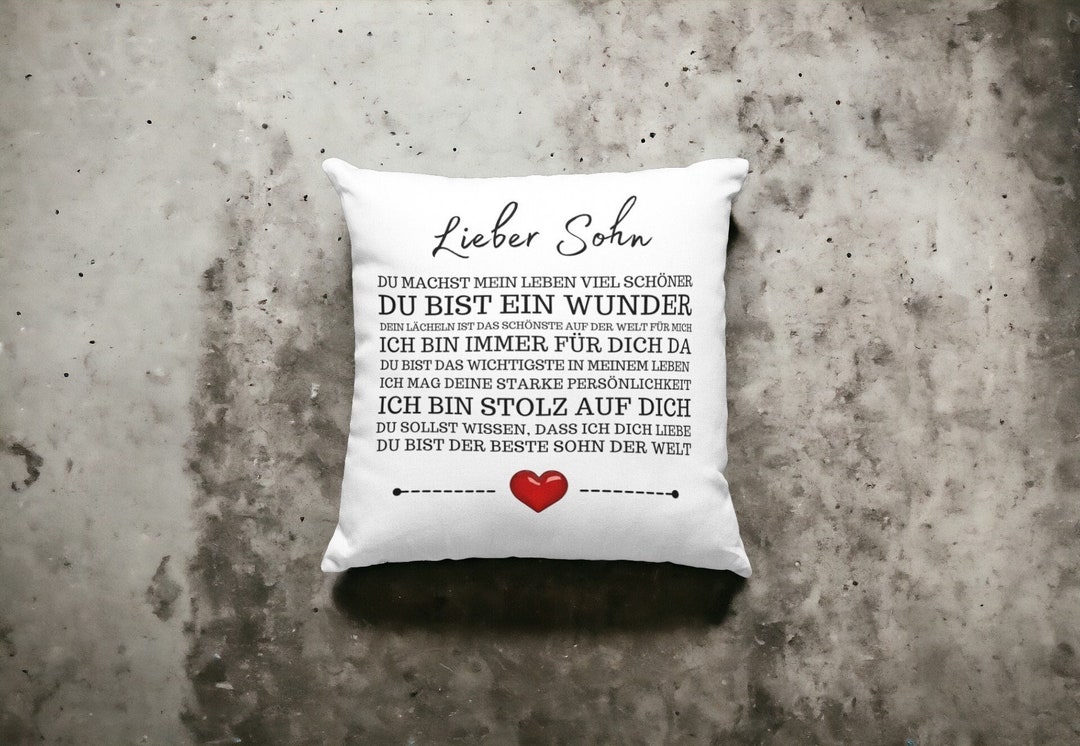 Kissen mit schönem Spruch Lieber Sohn Geburtstagswünsche Sohn
