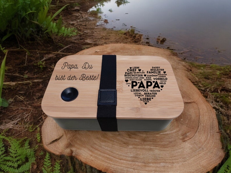 Brotdose mit Fächern für Papa Papa Du bist der Beste Brotdose für Papa Vatertagsgeschenk Geburtstagsgeschenk Papa Geschenkidee image 4