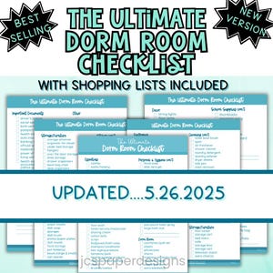 College Dorm Room Checklist, Must have Freshman Essentials, for Parents and Students, Checklist for College Freshman