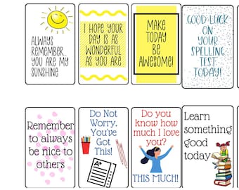 Motivational Lunch Box Notes for Kids: Back To School (Digital Download)