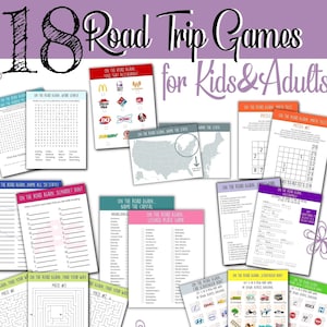 Road Trip Games for Kids | Road Trip Games for Adults | Road Trip Activities for Kids | Activity Pack | Activity Bundle