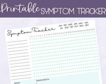 Symptom Tracker | Monthly Symptom Tracker | Track your Symptoms | Chart Symptoms | Symptom Log | Pain tracker