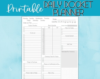 Daily Docket Planner: Printable To-Do List Organizer (PDF)