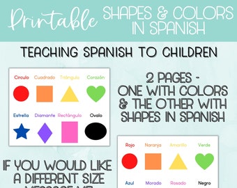 Learn Spanish Colors & Shapes Printable (PDF Download)