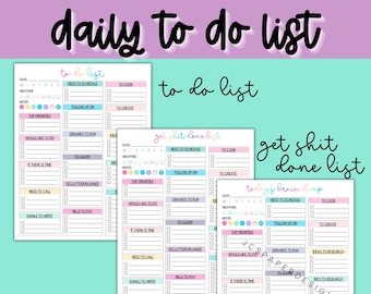 ADHD Daily Planner: Brain Dump, To-Do List (Digital Download)