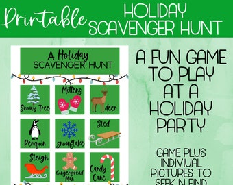 Holiday Scavenger Hunt Game: Christmas Party Activity (PDF)