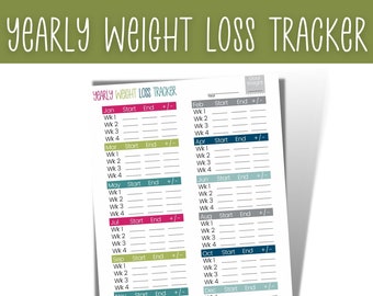 Yearly Weight Loss Tracker: Printable Log (PDF Download)