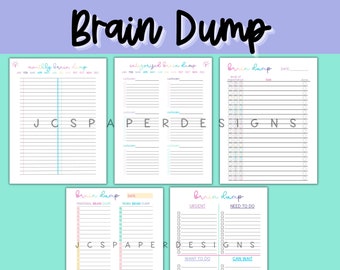 Printable Brain Dump Bundle: Task List & Productivity Planner (Digital Download)