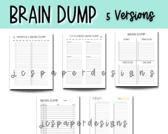 Brain Dump, Printable Task List, Eisenhower Matrix, Productivity Planner, Happy Planner Insert, To Do List, Task List, Organizational List
