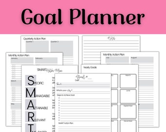 Yearly Goal Planner: Productivity Organizer (Digital Download)