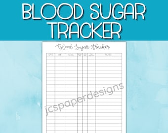 Blood Sugar and Insulin Tracker Printable, Print and Write PDF, Blood ...