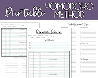 Pomodoro Method Planner: Productivity Task List (PDF)