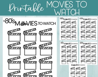 Películas para ver imprimibles, plantilla de registro de películas (descarga en PDF)