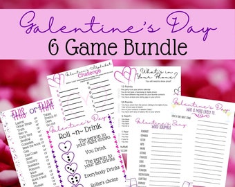 Galentine's Day Game Bundle: 6 Printable Games (Digital Download)