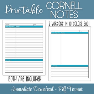 Printable Cornell Notes Page. Note Taking Insert, Cornell Notes Template, Cornell Notes Format, Note Taking System, College Note Taking,