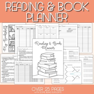 Reading and Book Planner Journal Tracker Reading Log Book Log Bookshelf Library Books