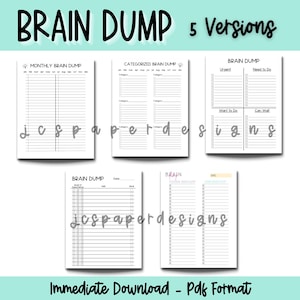Brain Dump, Printable Task List, Eisenhower Matrix, Productivity Planner, Happy Planner Insert, To Do List, Task List, Organizational List