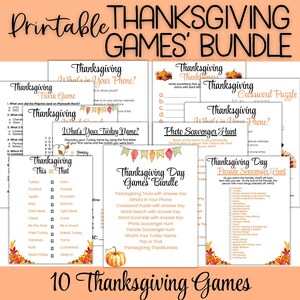 Thanksgiving Games' Bundle, Thanksgiving Scavenger Hunt. Thanksgiving Trivia, Thanksgiving Football, Thanksgiving Parade