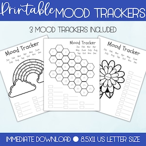 Afdrukbare maandelijkse stemmingstracker | Bullet Journal-tracker | Bujo-inzetstuk | Gelukkige planner-inzetstukken
