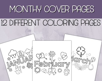 Monthly Coloring Pages: Printable Undated Calendar (PDF Download)