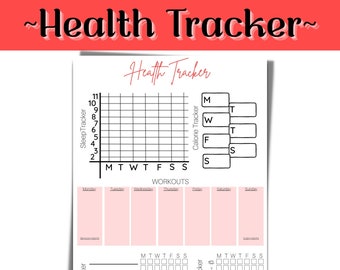 Wellness Planner: Health, Fitness, Sleep, Calorie Tracker (PDF Download)