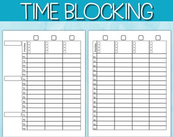 Hourly Time Blocking Weekly Time Management Printable PDF Download