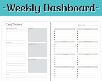 Happy Planner Weekly Dashboard Printable (PDF)