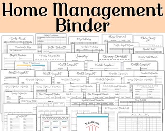 Household Planner Home Management Organizer, Organization Printable, Happy Planner Insert