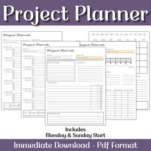 Project Planner, Work Planner, Happy Planner, Business Planner, Project Plan, Planner Printable Insert, Contractor, Home Renovations