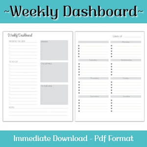 Happy Planner Dashboard Printable, Happy Planner Dashboard Layout, Classic Happy Planner Printable