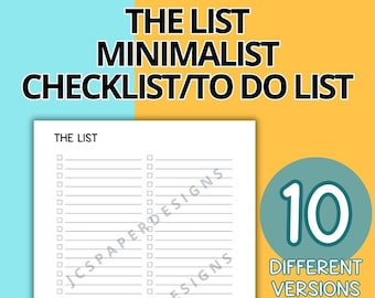 Minimalist To Do List Printable: ADHD Task Tracker, Brain Dump (Digital Download)