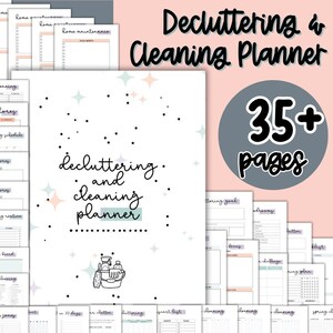 Decluttering & Cleaning Planner PDF Printable, Home Management, Cleaning and Decluttering Goals, Spring Cleaning, Home Maintenance