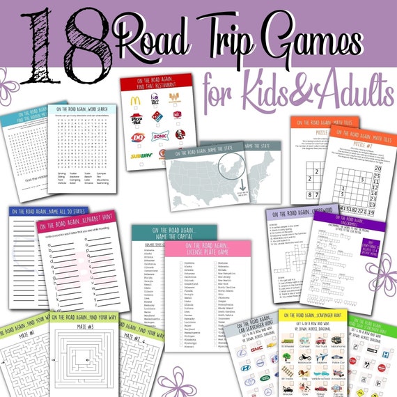 Road Trip Games for Kids & Adults: Activity Bundle (PDF)