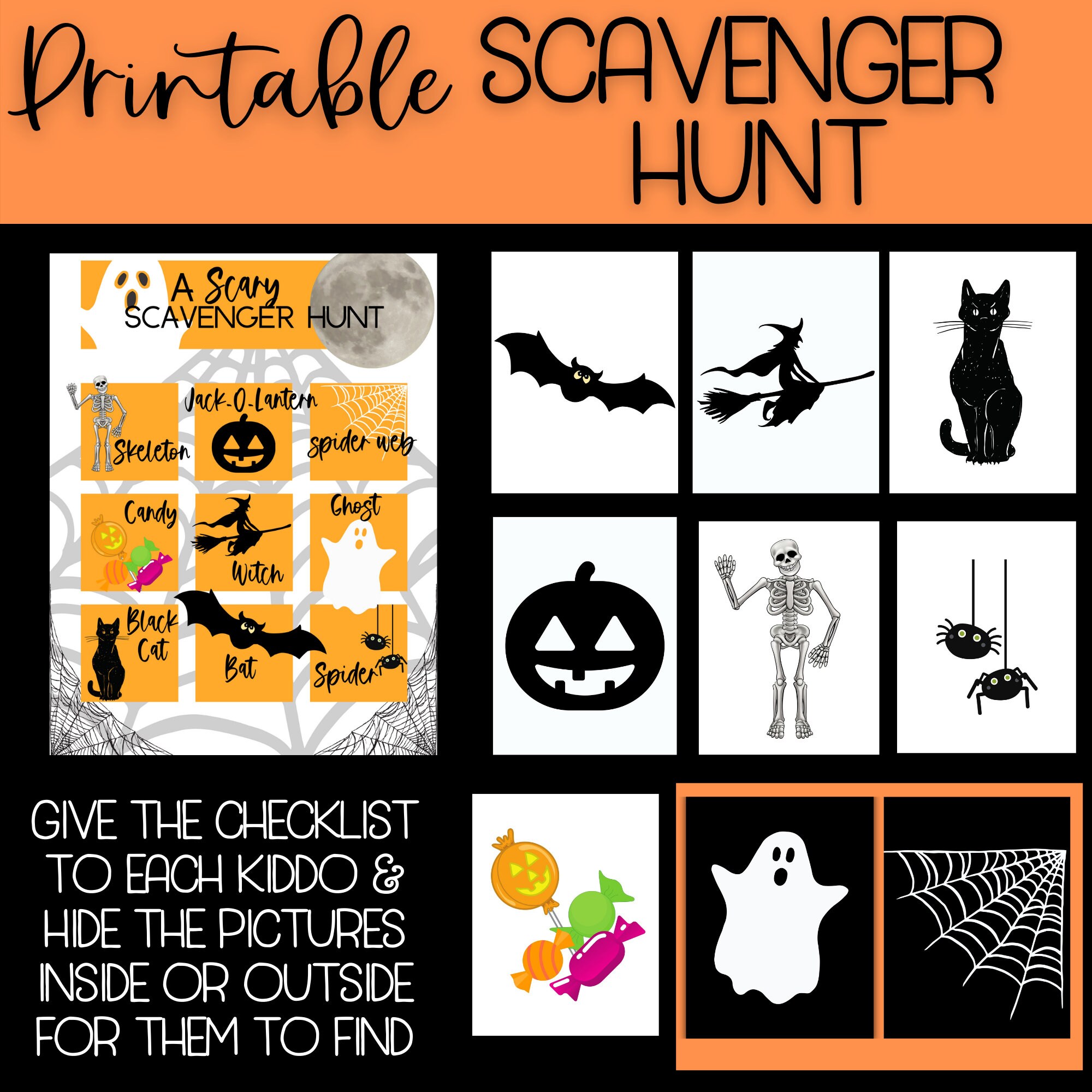 Halloween Scavenger Hunt Game | Games for Halloween Party | Halloween ...