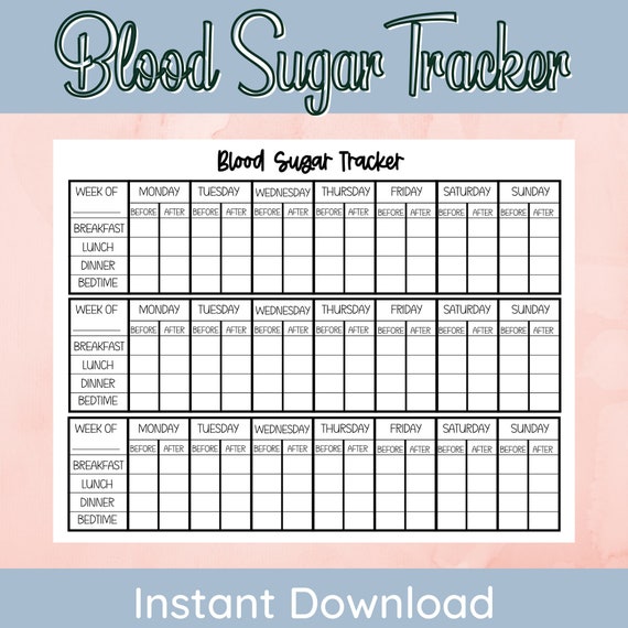 Weekly Blood Sugar Tracker | Glucose Log (PDF Pattern)