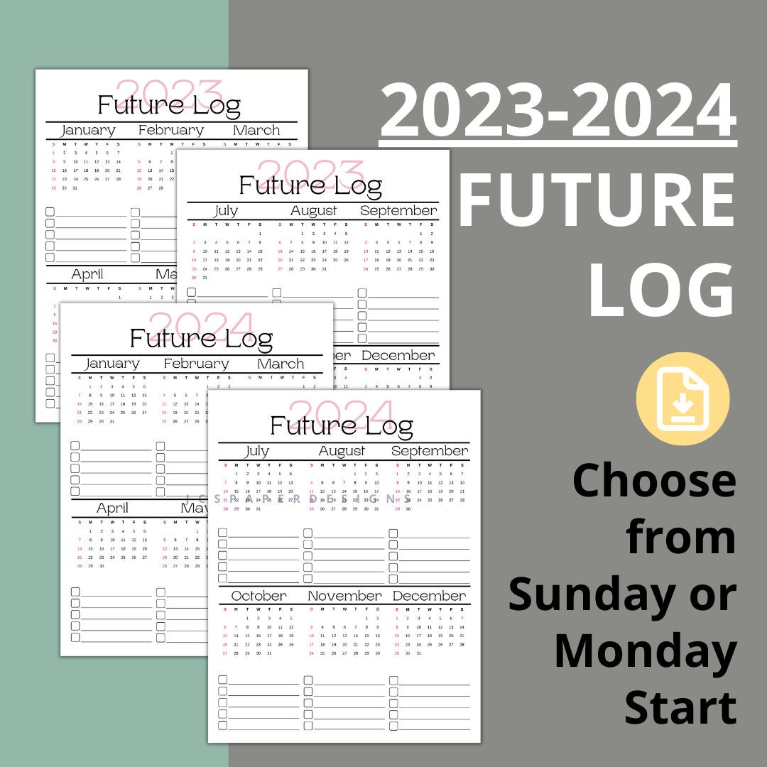 2024 Future Log Printable Planner Refills A5 Minimal Bullet
