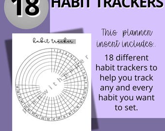 Habit Trackers | Monthly, Yearly, Weekly Logs | Printable Template