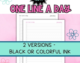 One Line a Day Printable Planner Insert: Minimalist Daily Journal (PDF Download)