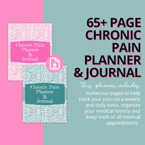 Chronic Pain Planner & Journal, Daily Pain Log, Weekly Pain Tracker, Fibromyalgia Symptoms , Chronic Fatigue, MS, Multiple Sclerosis