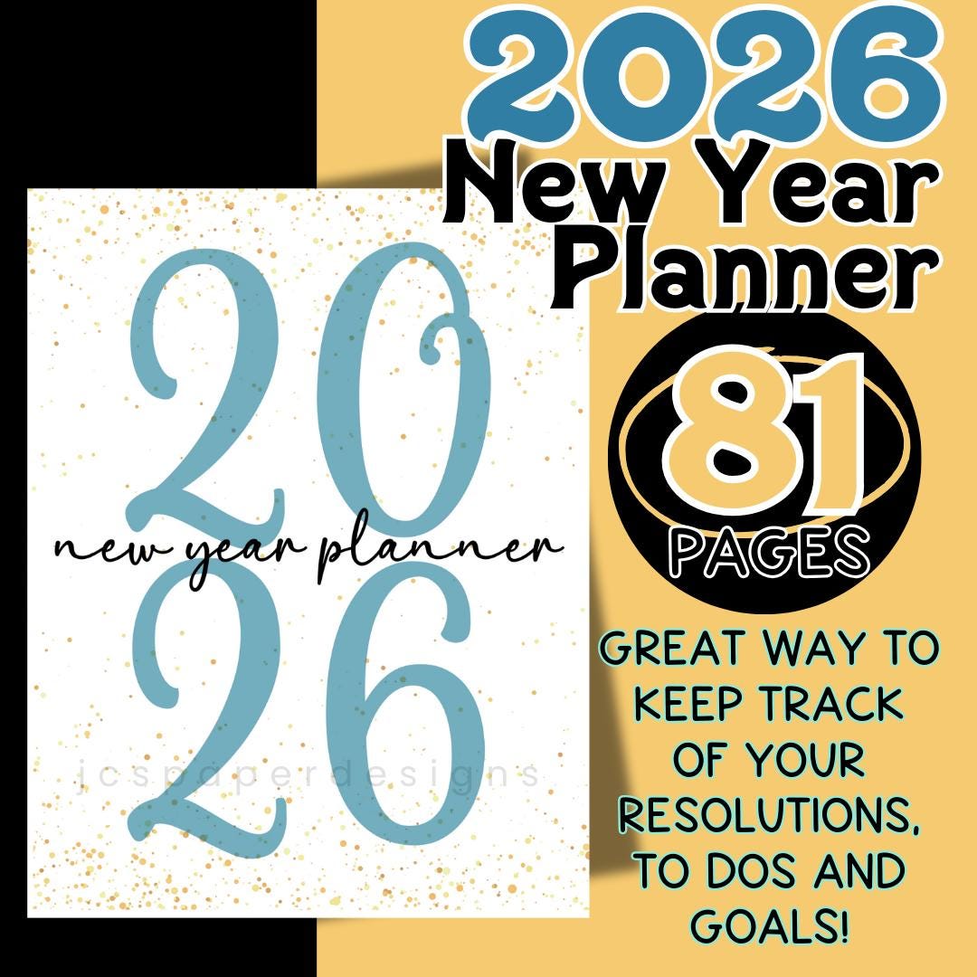 2026 New Year Planner Printable | Goals & Resolutions Planner | Wheel ...