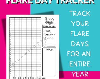 Daily Flare Tracker Printable | Chronic Illness Symptom Log (PDF Download)