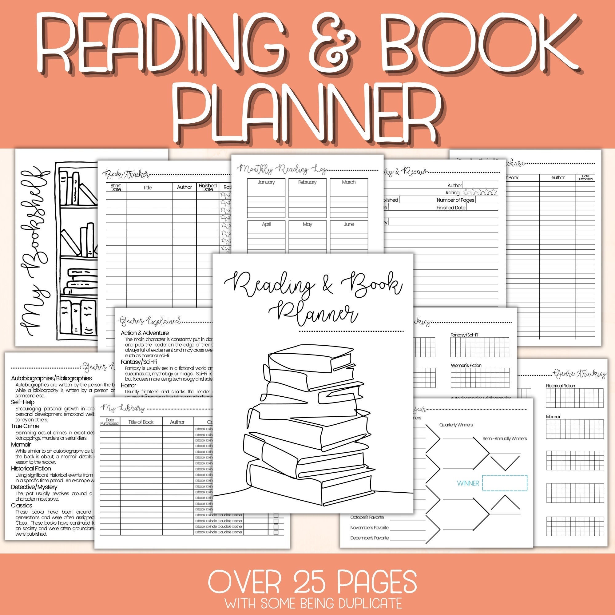 Reading Journal, Reading Tracker, Book Planner, (2580375)