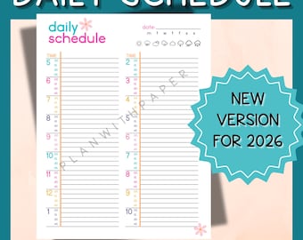 2026 Daily Planner Printable | Hourly Schedule, Time Blocking (PDF Download)