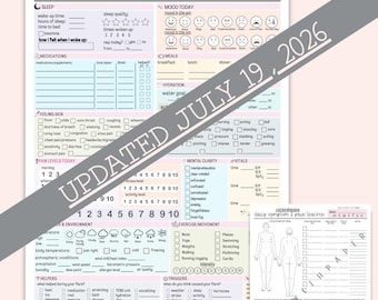 Chronic Pain & Symptom Journal | Comprehensive Pain Tracker Printable | Fibromyalgia Planner | Chronic Illness Tracker | Medical Binder PDF
